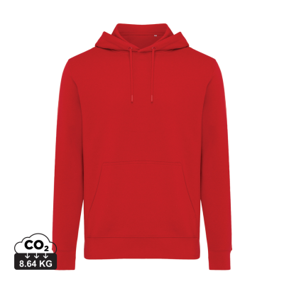 IQONIQ RILA LIGHTWEIGHT RECYCLED COTTON HOODED HOODY in Red