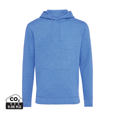 IQONIQ TORRES RECYCLED COTTON HOODED HOODY UNDYED in Heather Blue