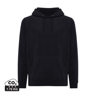 IQONIQ TRIVOR RECYCLED POLYESTER MICROFLEECE HOODED HOODY in Black