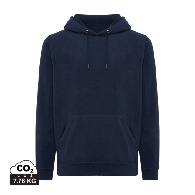 IQONIQ TRIVOR RECYCLED POLYESTER MICROFLEECE HOODED HOODY in Navy