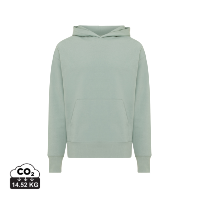 IQONIQ YOHO RECYCLED COTTON RELAXED HOODED HOODY in Iceberg Green