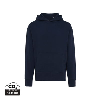 IQONIQ YOHO RECYCLED COTTON RELAXED HOODED HOODY in Navy