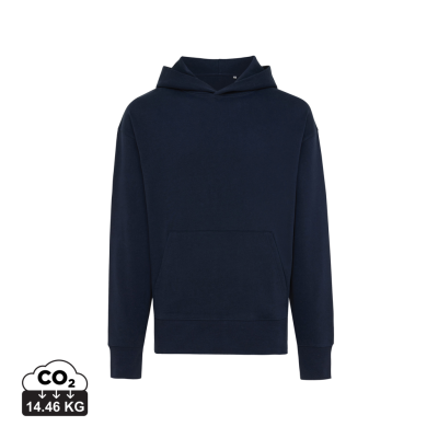 IQONIQ YOHO RECYCLED COTTON RELAXED HOODED HOODY in Navy