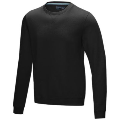 JASPER MEN’S ORGANIC RECYCLED CREW NECK SWEATER in Solid Black