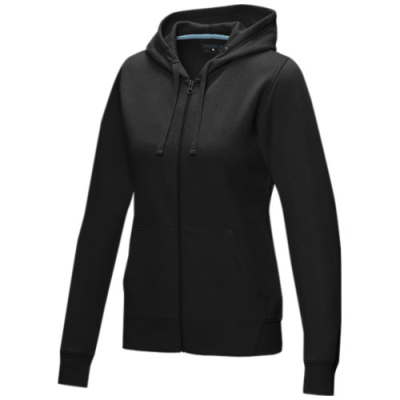 RUBY WOMEN’S ORGANIC RECYCLED FULL ZIP HOODED HOODY in Solid Black