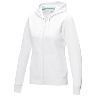 RUBY WOMEN’S ORGANIC RECYCLED FULL ZIP HOODED HOODY in White