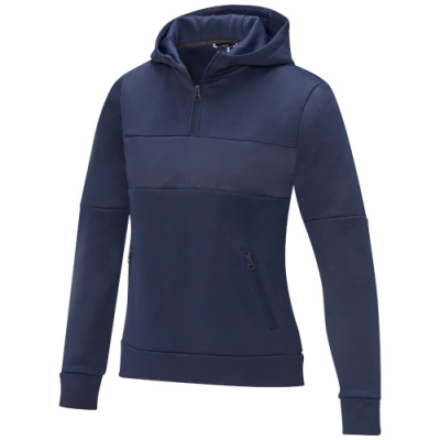 SAYAN LADIES HALF ZIP ANORAK HOODED HOODY SWEATER in Navy