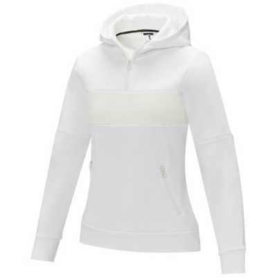 SAYAN LADIES HALF ZIP ANORAK HOODED HOODY SWEATER in White