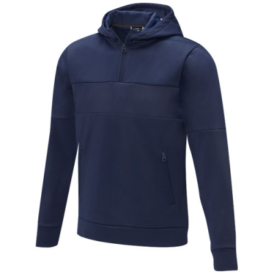 SAYAN MENS HALF ZIP ANORAK HOODED HOODY SWEATER in Navy