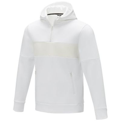 SAYAN MENS HALF ZIP ANORAK HOODED HOODY SWEATER in White