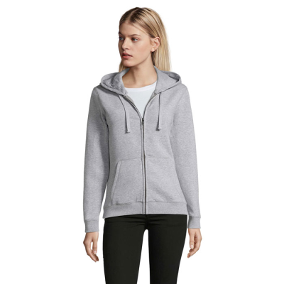 SPIKE LADIES ZIP HOOD SWEAT in Black