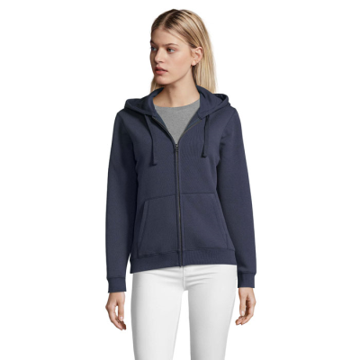 SPIKE LADIES ZIP HOOD SWEAT in Blue