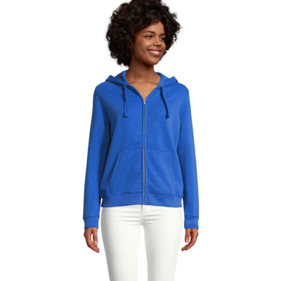 SPIKE LADIES ZIP HOOD SWEAT in Blue