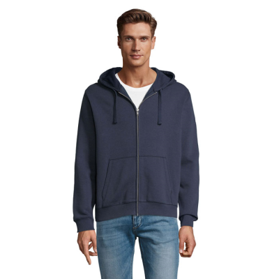 SPIKE MEN ZIP HOODED HOODY SWEAT in Blue