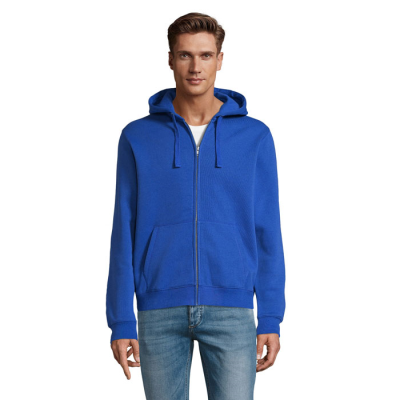 SPIKE MEN ZIP HOODED HOODY SWEAT in Blue