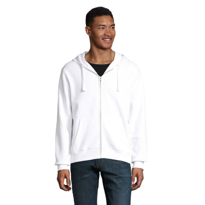 SPIKE MEN ZIP HOODED HOODY SWEAT in White