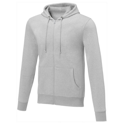 THERON MEN’S FULL ZIP HOODED HOODY in Heather Grey