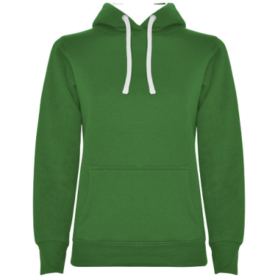 URBAN LADIES HOODED HOODY in Kelly Green & White