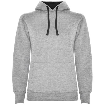 URBAN LADIES HOODED HOODY in Marl Grey & Solid Black