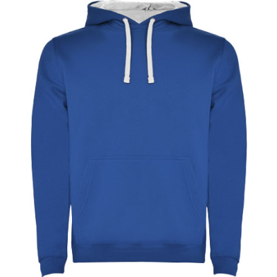 URBAN MENS HOODED HOODY in Royal Blue & White