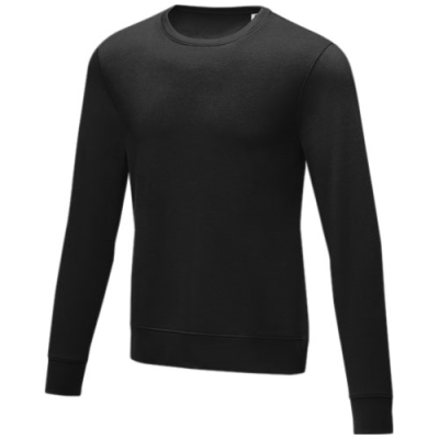 ZENON MEN’S CREW NECK SWEATER in Solid Black