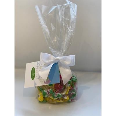 100G SWEETS BAG with Twist Tie Ribbon & Personalised Swing Tag