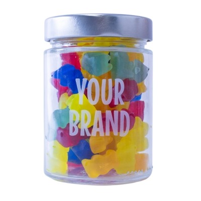 CUSTOM LOGO SWEETS in Twist Top Jar - 200g