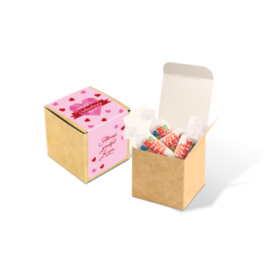 VALENTINES - ECO KRAFT CUBE - LOVE HEARTS®