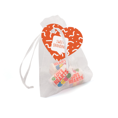 VALENTINES ORGANZA BAG of LOVE HEARTS® SWEETS