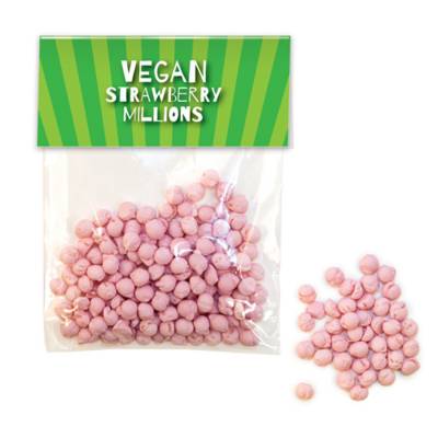 VEGAN STRAWBERRY MILLIONS SWEETS BAG with Header Card