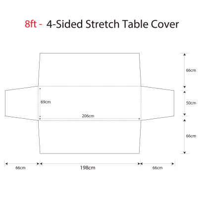 FULL COVERAGE STRETCH TABLE CLOTH - (8FT TABLE)