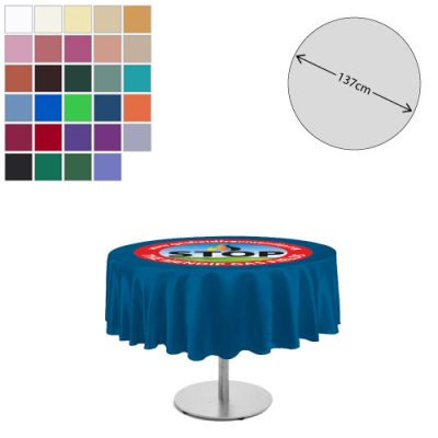 PREMIUM FABRIC TABLE CLOTH - ROUND - 138CM (2FT HIGH TABLE - SHORT DROP)