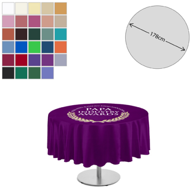 PREMIUM FABRIC TABLE CLOTH - ROUND - 178CM (2FT HIGH TABLE - MID DROP)