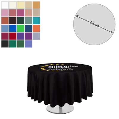 PREMIUM FABRIC TABLE CLOTH - ROUND - 229CM (2FT HIGH TABLE - FULL DROP)