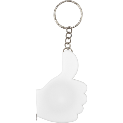 TAPE MEASURE KEYRING CHAIN (1M) in White