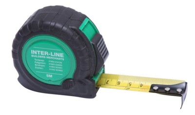 TT5 5M TAPE MEASURE in Black with green trim