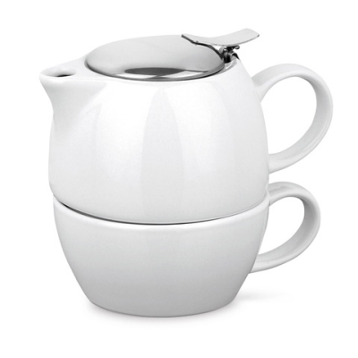 COLE PORCELAIN TEA SET 2 in 1 in White