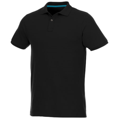 BERYL SHORT SLEEVE MENS ORGANIC RECYCLED POLO in Solid Black