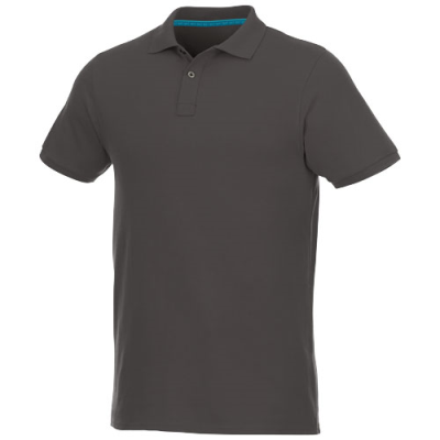 BERYL SHORT SLEEVE MENS ORGANIC RECYCLED POLO in Storm Grey