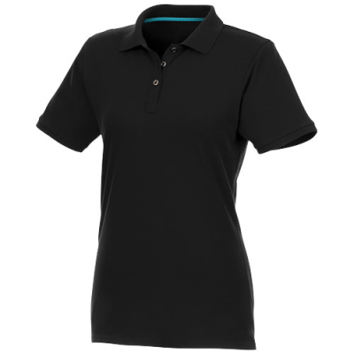 BERYL SHORT SLEEVE WOMENS ORGANIC RECYCLED POLO in Solid Black