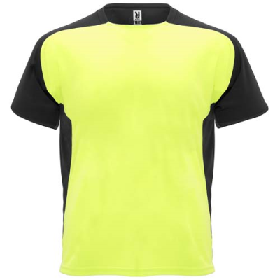 BUGATTI SHORT SLEEVE CHILDRENS SPORTS TEE SHIRT in Fluor Yellow & Solid Black