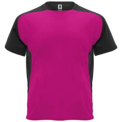 BUGATTI SHORT SLEEVE CHILDRENS SPORTS TEE SHIRT in Fuchsia & Solid Black