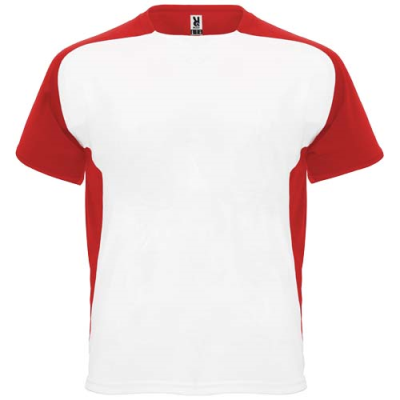 BUGATTI SHORT SLEEVE CHILDRENS SPORTS TEE SHIRT in White & Red