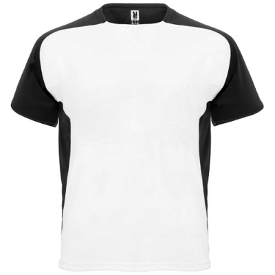 BUGATTI SHORT SLEEVE CHILDRENS SPORTS TEE SHIRT in White & Solid Black