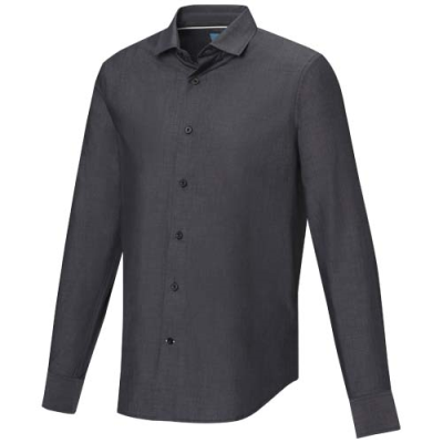 CUPRITE LONG SLEEVE MENS ORGANIC SHIRT in Solid Black