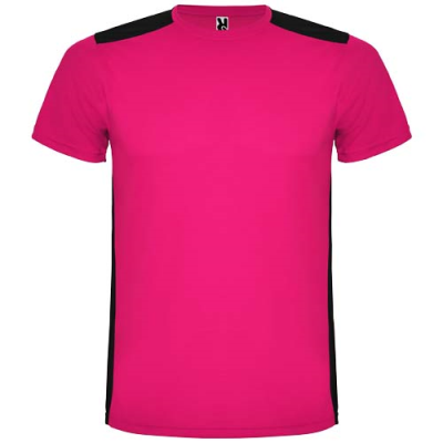 DETROIT SHORT SLEEVE CHILDRENS SPORTS TEE SHIRT in Fuchsia & Solid Black