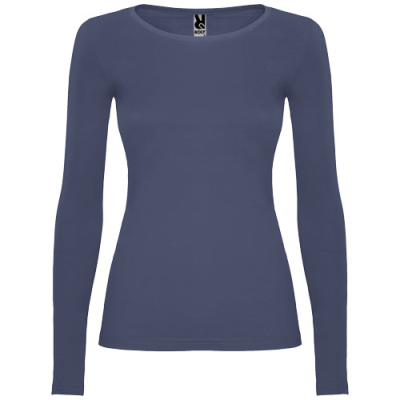 EXTREME LONG SLEEVE WOMENS TEE SHIRT in Blue Denim