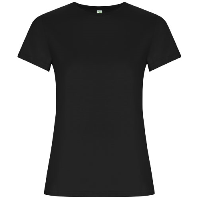 GOLDEN SHORT SLEEVE WOMENS TEE SHIRT in Solid Black