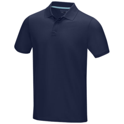 GRAPHITE GREY SHORT SLEEVE MEN’S ORGANIC POLO in Navy