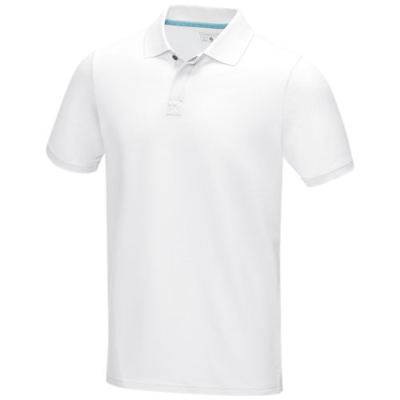 GRAPHITE GREY SHORT SLEEVE MEN’S ORGANIC POLO in White